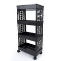 Iditri Export Multipurpose 4 Layer Plastic Storage Trolley Rack With Wheels | Slim Gap Kitchen Vegetable Stand | Bathroom, Laund