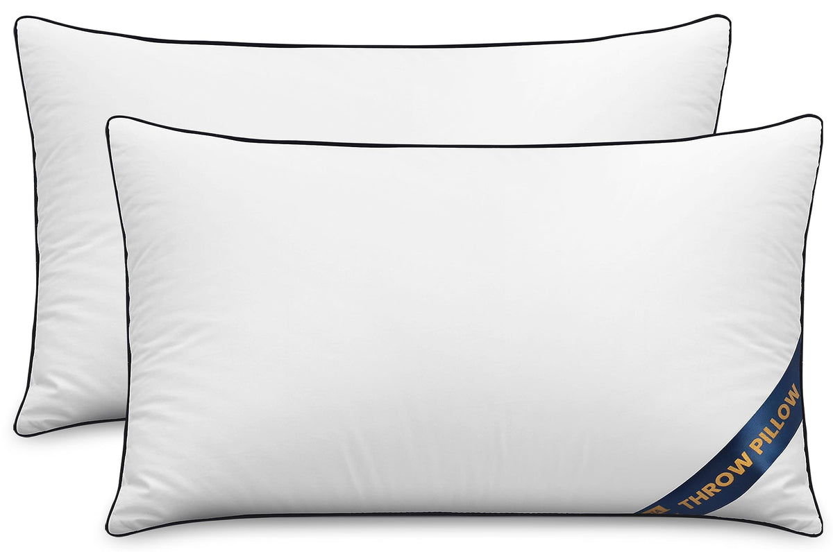 Utopia Bedding Throw Pillow Inserts (Pack Of 2, White), 12 X 20 Inches Decorative Indoor Pillows For Sofa, Bed, Couch, Cushion S
