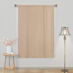 Dwcn Blackout Curtains-Tie Up Shade For Window Thermal Insulated Room Darkening Rod Pocket Curtains For Kitchen, Beige, W42 X L6