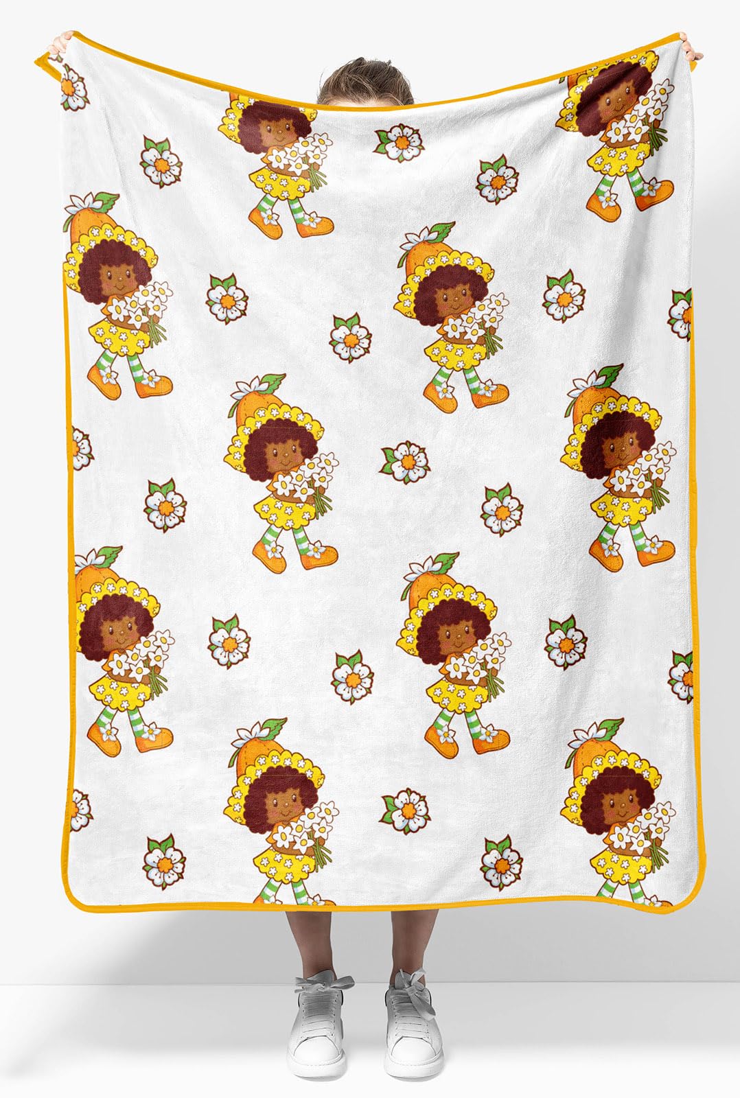 Strawberry Shortcake Orange Blossom Plush Travel Throw Blanket - Measures 40 X 50 Inches - Super Soft Lightweight Kids Bedding