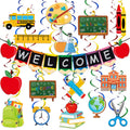 Back to School Decorations, Welcome Banner, Pack of 24 Back to School Hanging Swirls, Welcome to Kindergarten Classroom Teacher 