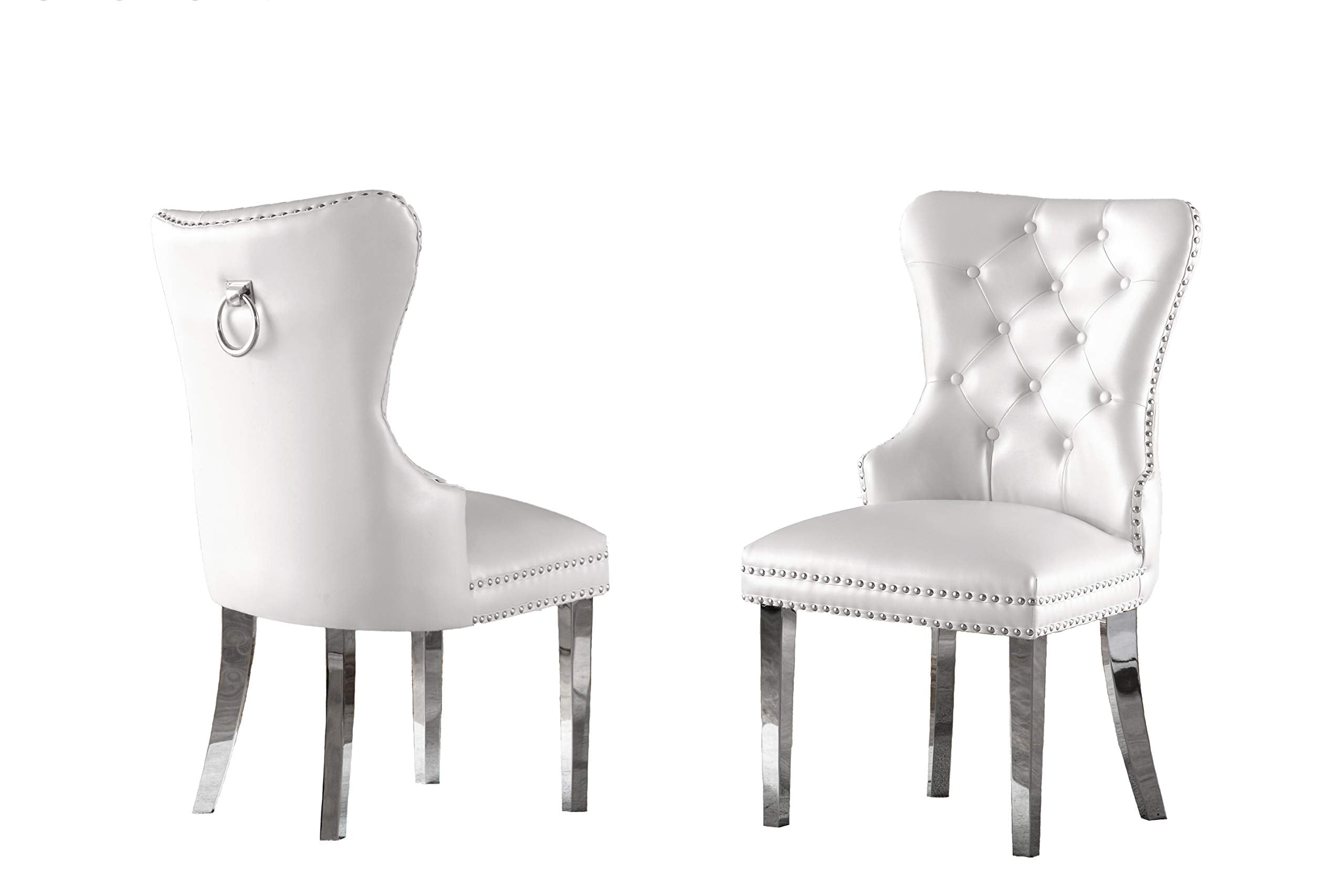 Best Quality Furniture Sc44-48 Side Chairs (Set Of 2), White