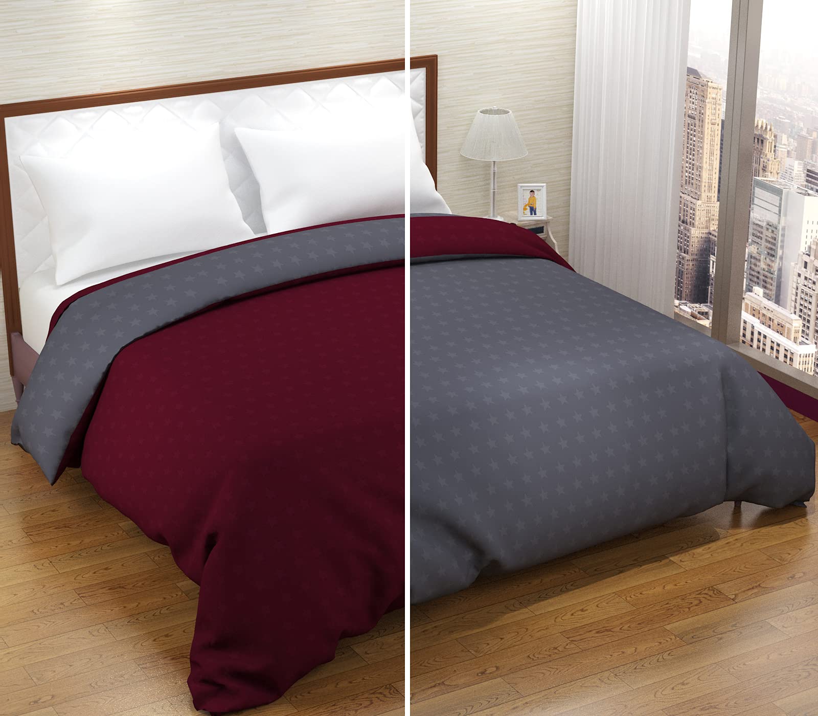 Akshya Microfibre Comforter/Blanket/Quilt/Duvet Lightweight, All Weather, Reversible Double Blanket Machine Washable