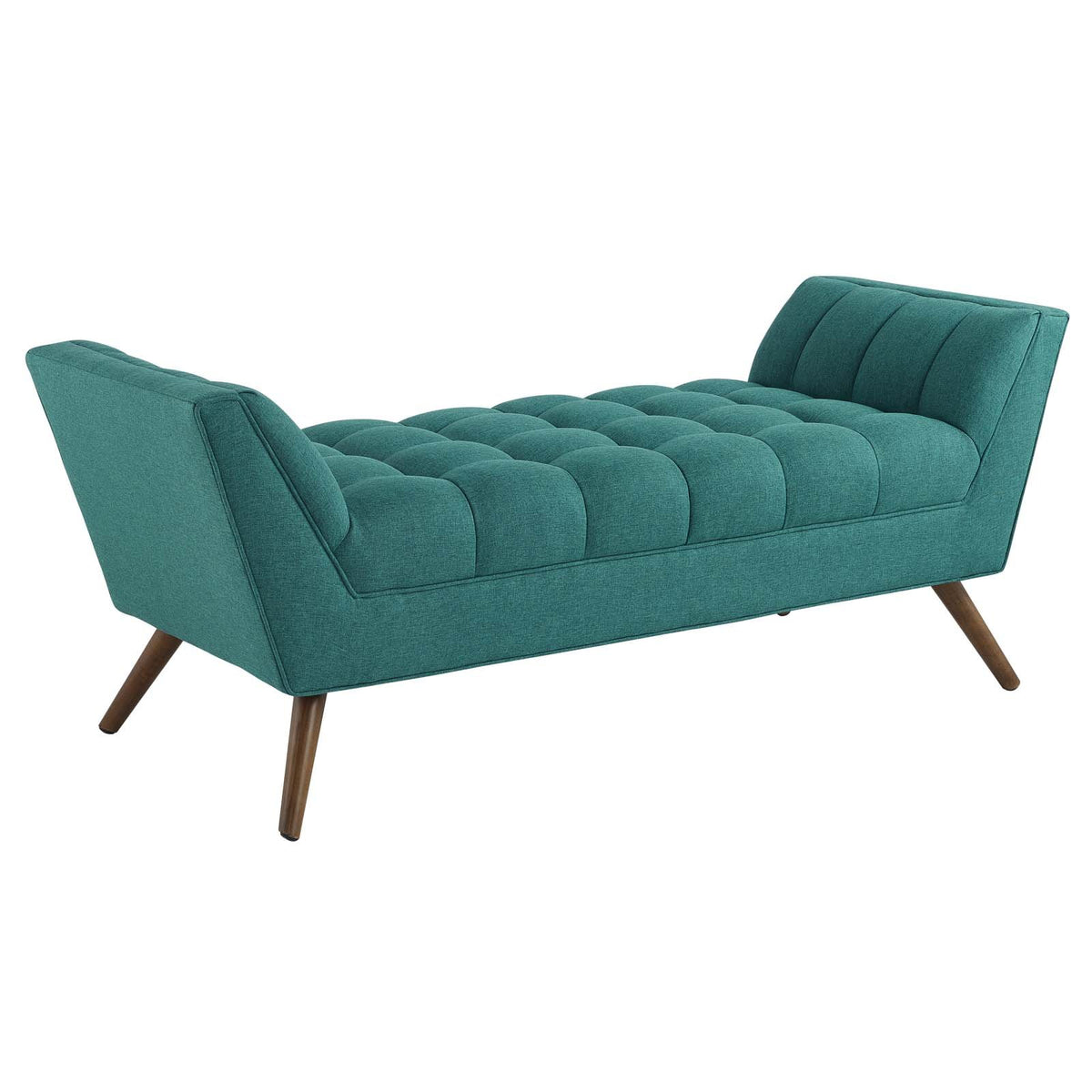 Modway Response Medium Upholstered Fabric Bench, Armchair, Teal