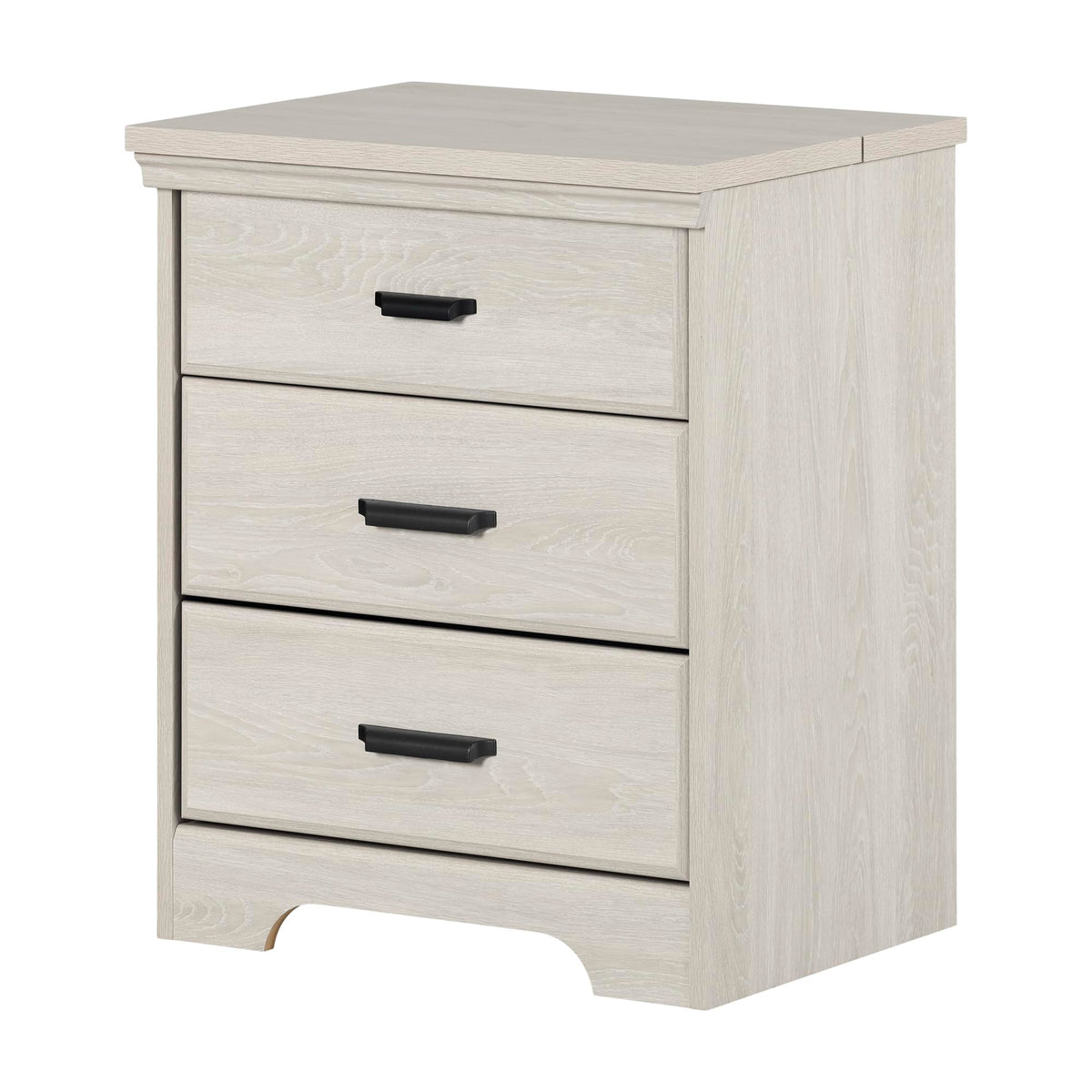 South Shore Versa Nightstand Charging Station Winter Oak