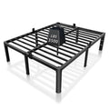 ROIL 12 inch King Size Bed Frame Metal Platform No Box Spring Needed with Headboard Hole Round Corner Legs Mattress Stoppers Ret