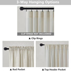 Flax Linen Long Sheer Curtains 120 Length For Dining Room 2 Panels Rod Pocket Window Treatment Cotton Textured Drapes Semi Privacy Beige Curtains For Sliding Glass Door Bedroom Living 52X120 Long