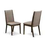East West Furniture Cnla5-77-16 5 Piece Dinette Set For 4 Includes A Rectangle Rustic Wood Dining Room Table And 4 Dark Khaki Linen Fabric Parson Dining Chairs, 36X60 Inch, Jacobean