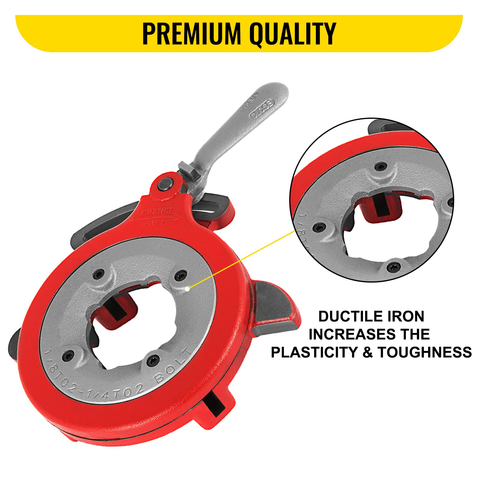 Vevor 811A Self Open Dies Head Fit For Ridgid 1/8-2Inch 97075 Npt 300 535 Pipe Threader Self Quick Open Right-Handed 300C 500 Ca