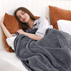 Phf Ultra Soft Fleece Throw Blanket, No Shed No Pilling Luxury Plush Cozy 300Gsm Lightweight Blanket For Bed, Couch, Chair, Sofa Suitable For All Season, 50' X 60', Grey