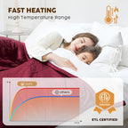 Heated Throw Blanket Flannel Electric Blanket Throw With 4 Hrs Timer Auto-Off & 3 Heating Levels Sherpa Heated Blankets With Ove