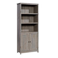 Sauder Cottage Road Book Shelf, Bookshelf with Storage, Library Bookcase with Doors and Adjustable Shelves, in Mystic Oak Finish