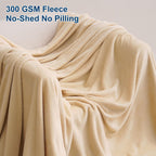 Phf Ultra Soft Fleece Blanket King Size, No Shed No Pilling Luxury Plush Cozy 300Gsm Lightweight Blanket For Bed, Couch, Chair, Sofa Suitable For All Season, 108' X 90', Beige