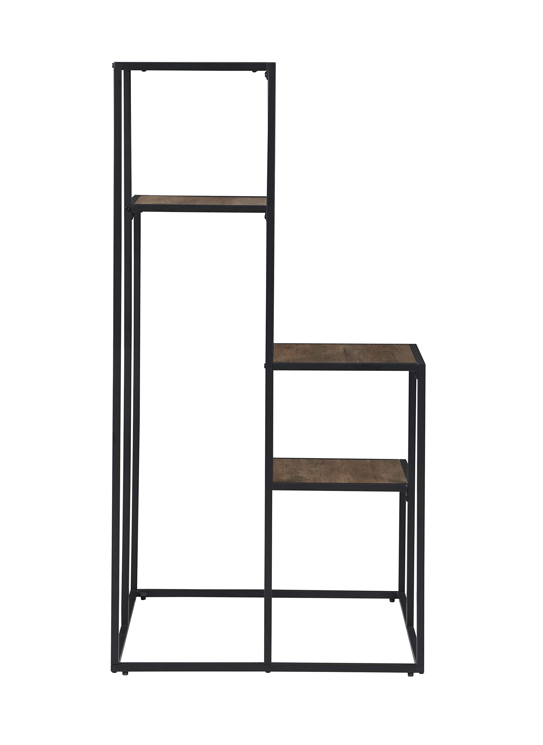 Coaster Home Furnishings 4-Tier Display Shelf Rustic Brown and Black