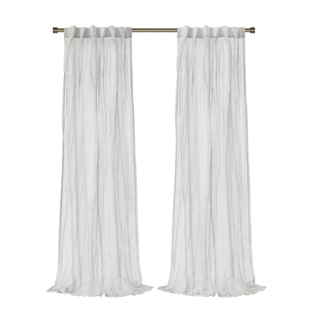 Richmark International Paloma Sheer Dual Header Curtain Panel 52 X 63 In White