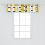 Ambesonne Butterfly Window Valance Pack Of 2, Summer Tone Lines Wingy Animals With Faded Effect Print Country Vibe, Rod Pocket Curtain Valances Kitchen Bedroom, 54' X 12',Yellow Reseda Green Beige