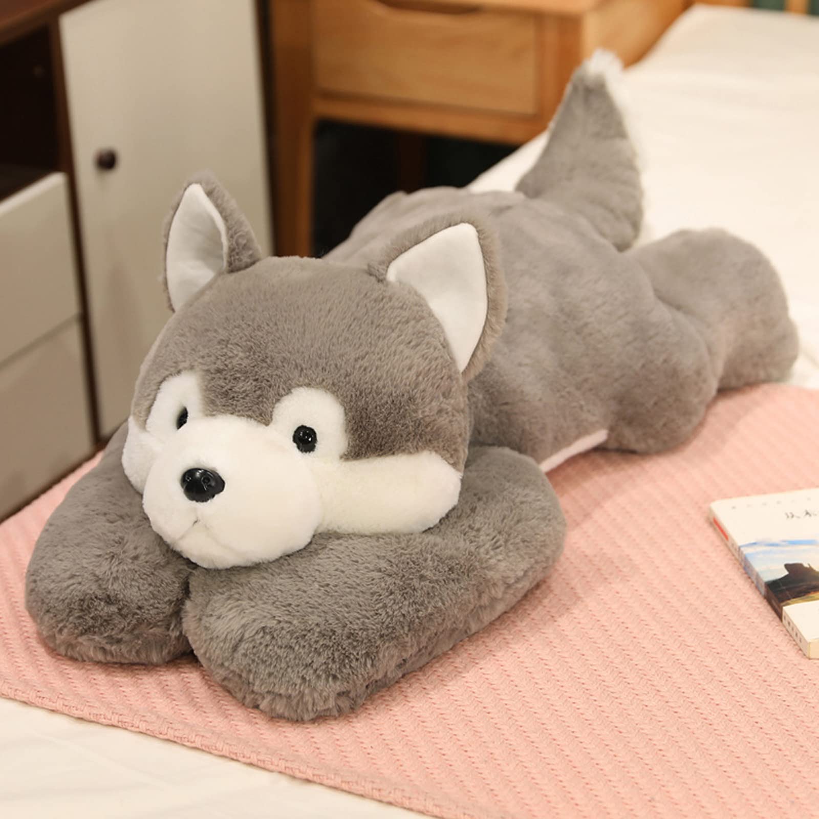 Ronivia Weighted Stuffed Animals, 29.5' 6.2Lbs Weighted Husky Stuffed Animal Toy Cute Huskies Plush Pillow Weighted Plush Anima