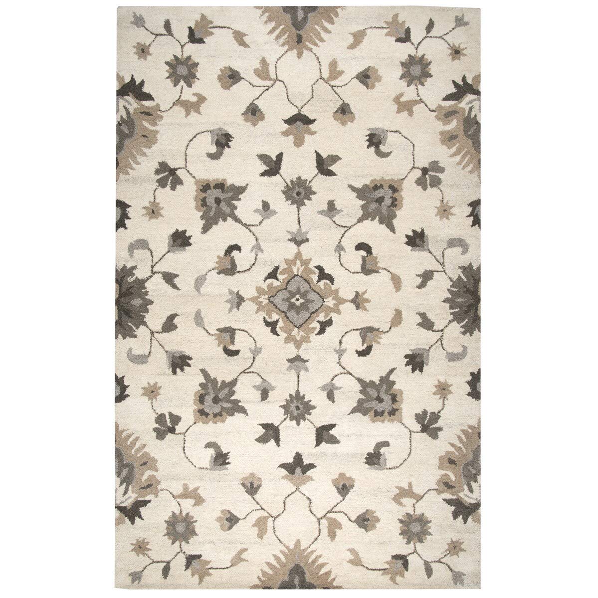 Rizzy Home Hand-Tufted Makalu Beige Oriental/Floral Wool Area Rug (10' X 13') - 10'X13'