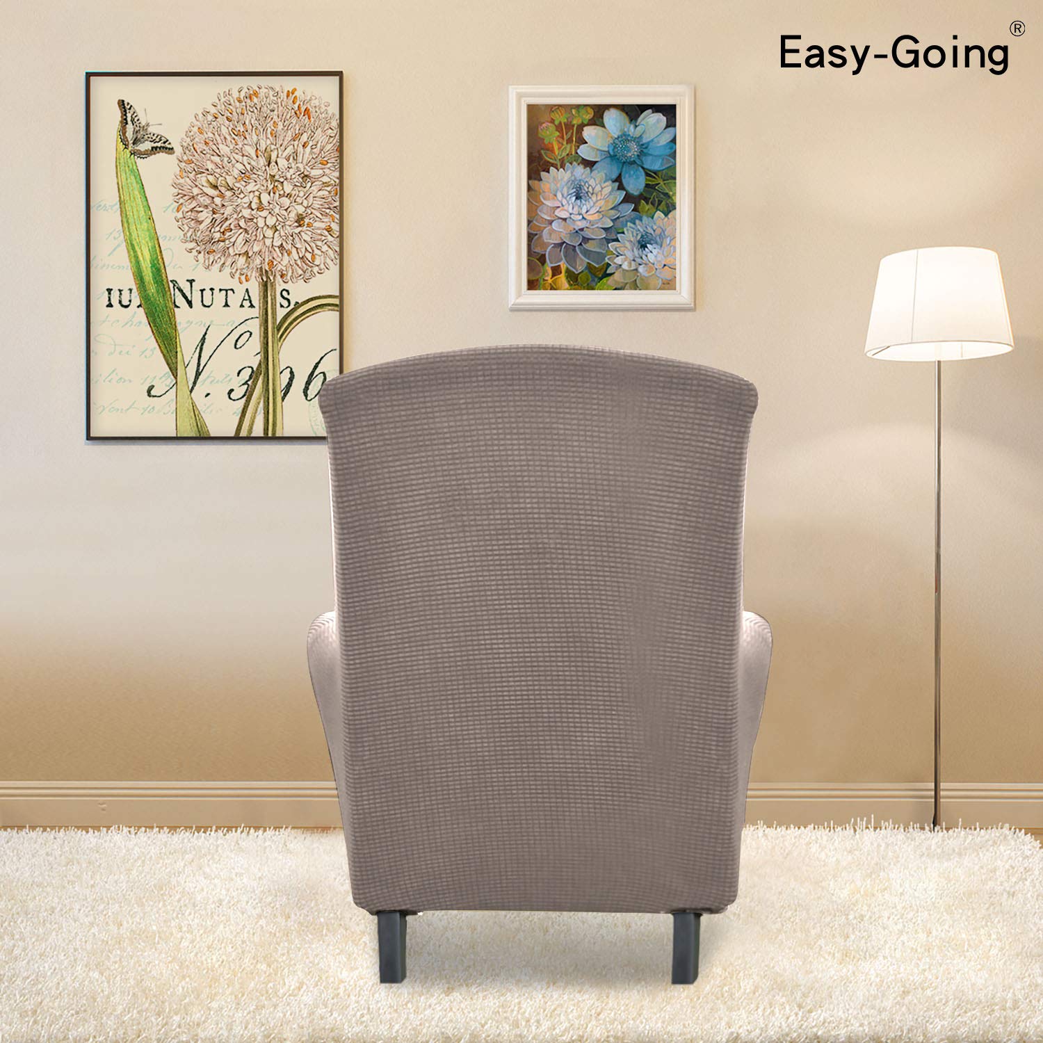 Easy-Going Stretch Wingback Chair Sofa Slipcover 1-Piece Sofa Cover Furniture Protector Couch Soft With Elastic Bottom Spandex J