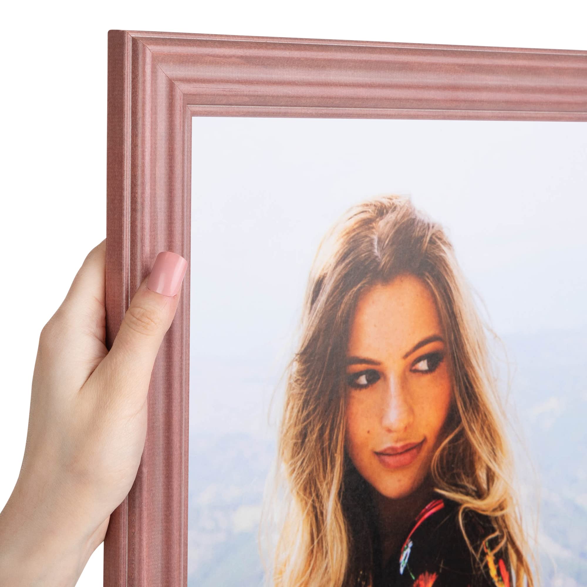 ArtToFrames 16x16 inch Ridged Mauve Barnwood Frame Wood Picture Frame, WOM0066-56673-YPNK-16x16