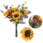 Cewor Artificial Sunflowers Bouquet Fake Flower Bouquet With Sunflowers For Bridal Bouquets Wedding Centerpieces Decor Party Tab