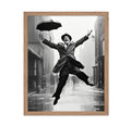 Poster Master Man In Rain Poster - Happy Gentleman Print - Black Umbrella Art - Photography Art - Black & White Art - Minimal Ar
