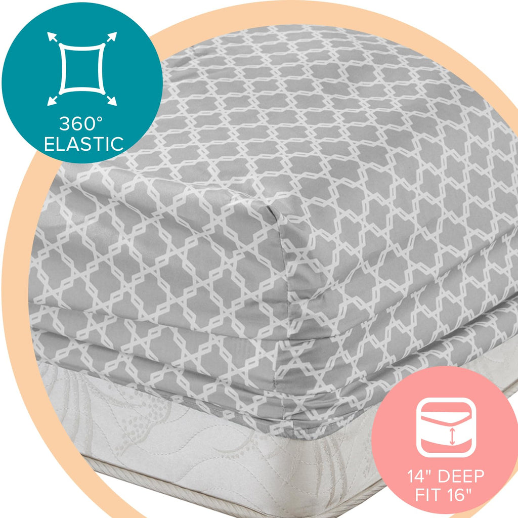 Comfort Spaces Coolmax Moisture Wicking Sheet Set Soft, Fade Resistant, All Elastic Deep Pocket Fits Up To 16' Mattress - Warm Weather Cooling Sheets For Night Sweats, Full, Charcoal, 4 Piece