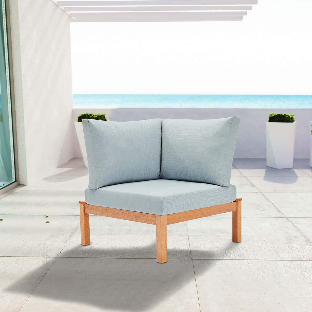 Modway Eei-3694-Nat-Lbu Freeport Corner Chair, Natural Light Blue