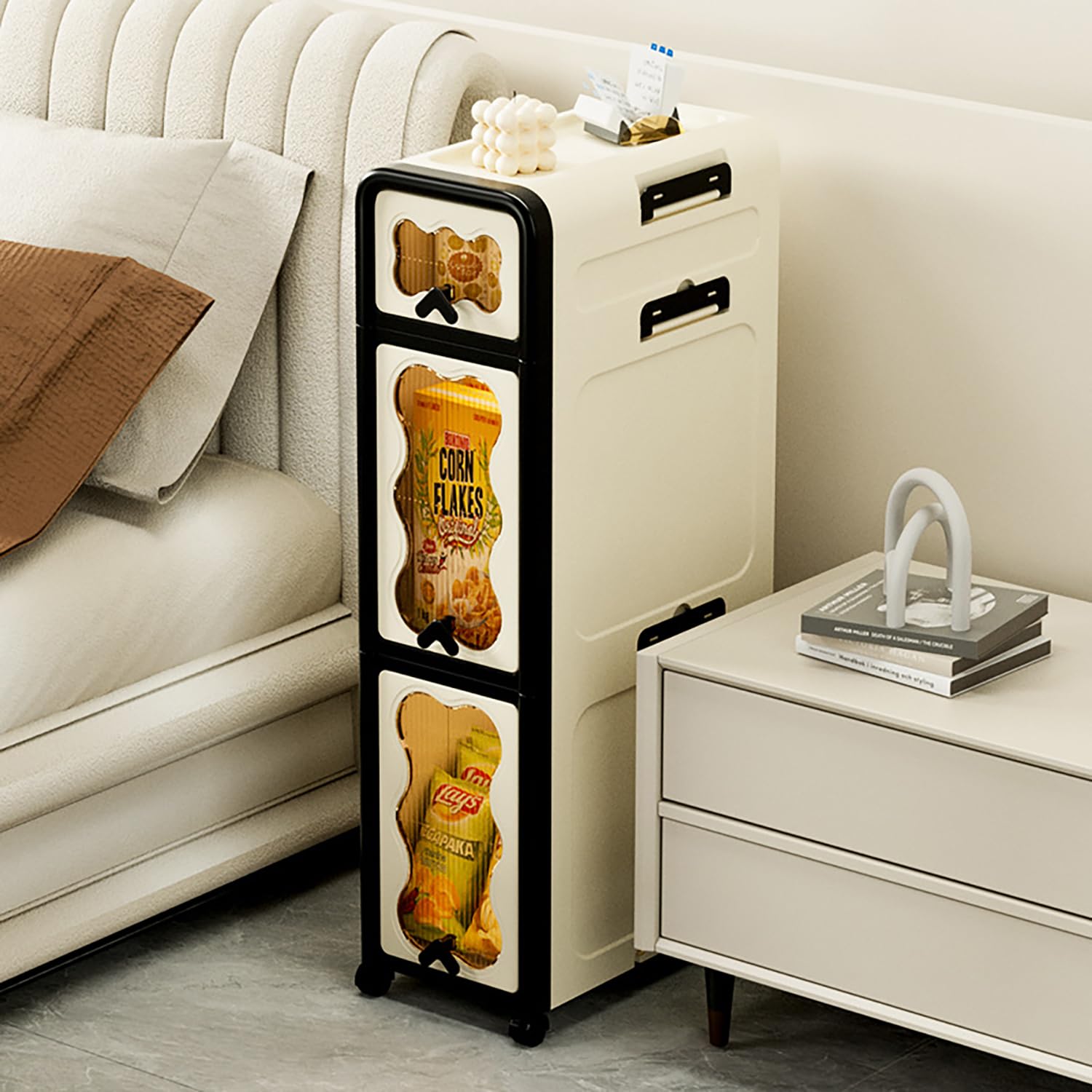 House Of Quirk 3Layer Slim Rolling Storage Cabinet With Wheels  Compact Plastic Drawer Organizer For Bathroom, Kitchen, Laundry