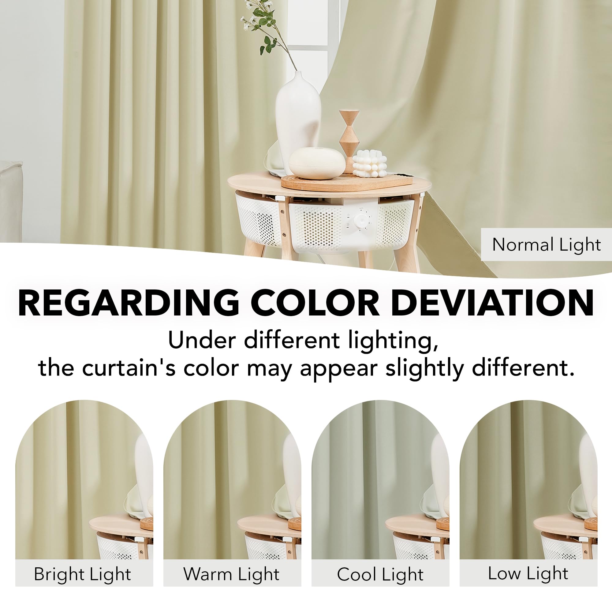 Deconovo Blackout Curtains – Room Darkening, Noise-Reducing, Thermal Insulated – Energy-Efficient Window Treatment For Bedroom, Living Room & Home Office – 2 Panels, Beige, 70W X 95L Inch