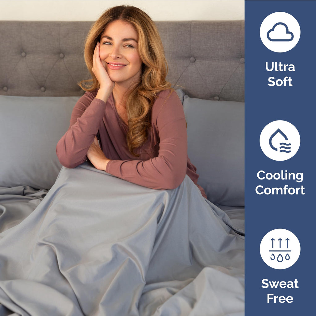 Extra Deep Pocket King Sheets - 4 Piece Breathable & Cooling Bed Sheets - Hotel Luxury Bed Sheet Set - Soft, Wrinkle Free & Comfy - Easily Fits Extra Deep Mattresses - Deep Pocket Steel Blue Sheets