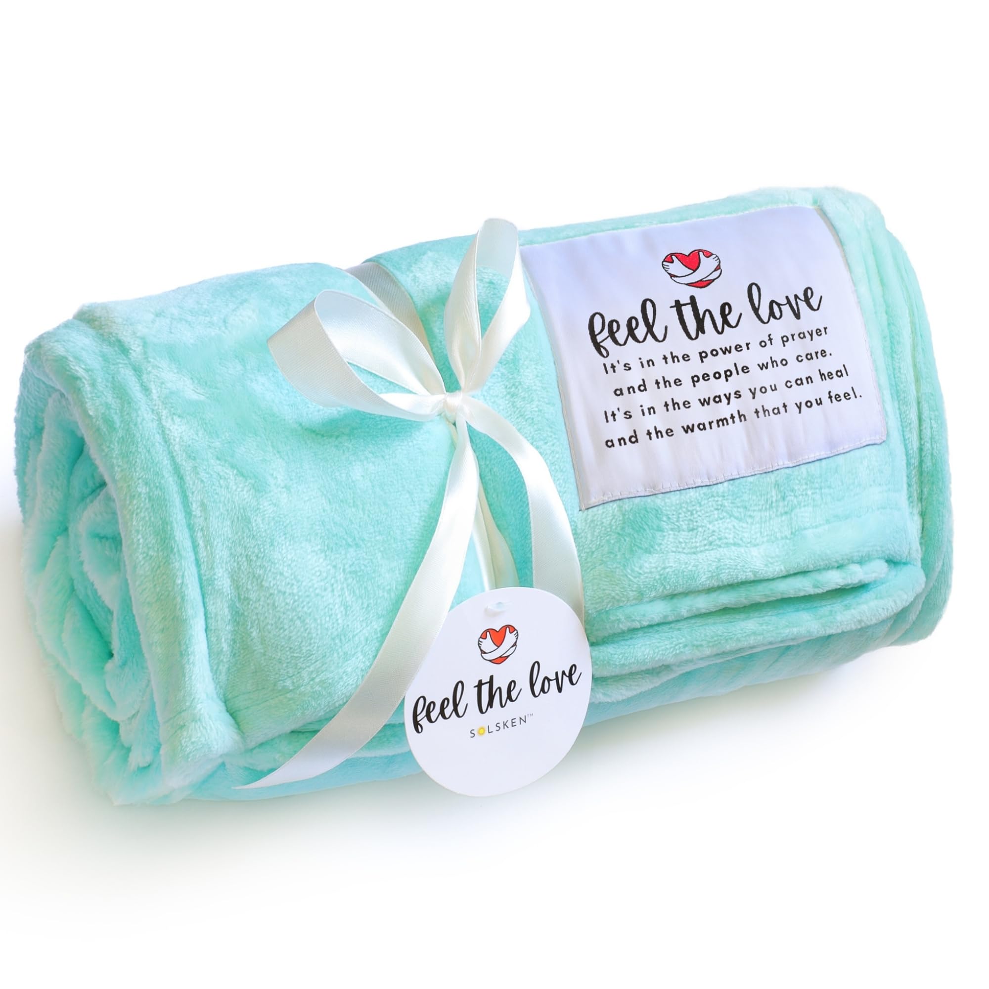 Get Well Blanket - Healing Blanket - Inspirational Blankets For Women/Men - Get Well Soon Gifts - Soft Throw Blanket (Turquoise