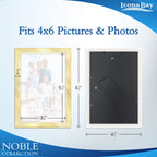 Icona Bay 4X6 Picture Frames (Gold, 6 Pack), Modern Professional Frame Set, Noble Collection