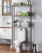 Amazerbath Bamboo Over The Toilet Storage Shelf, Over Toilet Bathroom Organizer Rack, 3-Tier Bathroom Shelves Over Toilet, Space Saver, Espresso