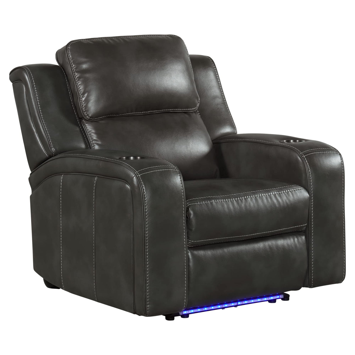 Intercon Silhouette Dual-Power Headrest, Bolero Slate Recliner