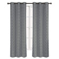 Royal Tradition Willow 84-Inch Wide x 108-Inch Long, Jacquard Thermal Insulated Set of 2 Blackout Curtains, Grey