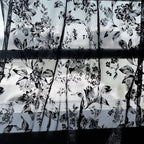 Black Floral Lace Curtains For Bedroom Living Room, 95'' Length Long Vintage Delicate Rose And Leaf Embroidered Sheer Curtains,