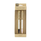 U Brands Monterey Ballpoint Pens, Set Of 2, Stripes And Dots With Gold Details, Bold (1.0 Mm) Point, Black Ink