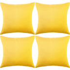 Boao 4 Pack Decorative Outdoor Waterproof Throw Pillow Covers, Square Patio Balcony Garden Waterproof Cushion Case, Pu Coating Pillow Shell For Couch,Bed, Patio, Sofa,Tent,18 X 18 Inch(Bright Yellow)