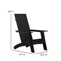 Flash Furniture Set of 2 Sawyer Adirondack Style Chairs with Footrests - Black Poly Resin - Weather Resistant