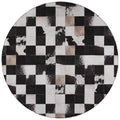 Dalyn Rugs Stetson Patchwork Faux Cowhide Ss10 Midnight 6' X 6'