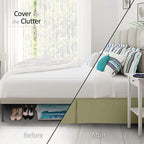 Nestl Green Twin Bed Skirt - Twin Size Bed Skirt 14 Inch Drop - Brushed Microfiber Bed Skirts - Hotel Quality Pleated Bed Skirt - Shrinkage & Fade Resistant