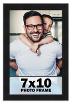 CountryArtHouse 7x10 Frame Black Solid Pine Wood Picture Frame Includes UV Acrylic Plexiglass, Acid Free Foam Backing Board and 