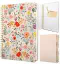 Stanoha Cute Spiral Notebook Journal A5 Aesthetic Pretty Floral Design For Women Girls Kawaii With Pocket, 8.5 X 5.7 Inch, Yello