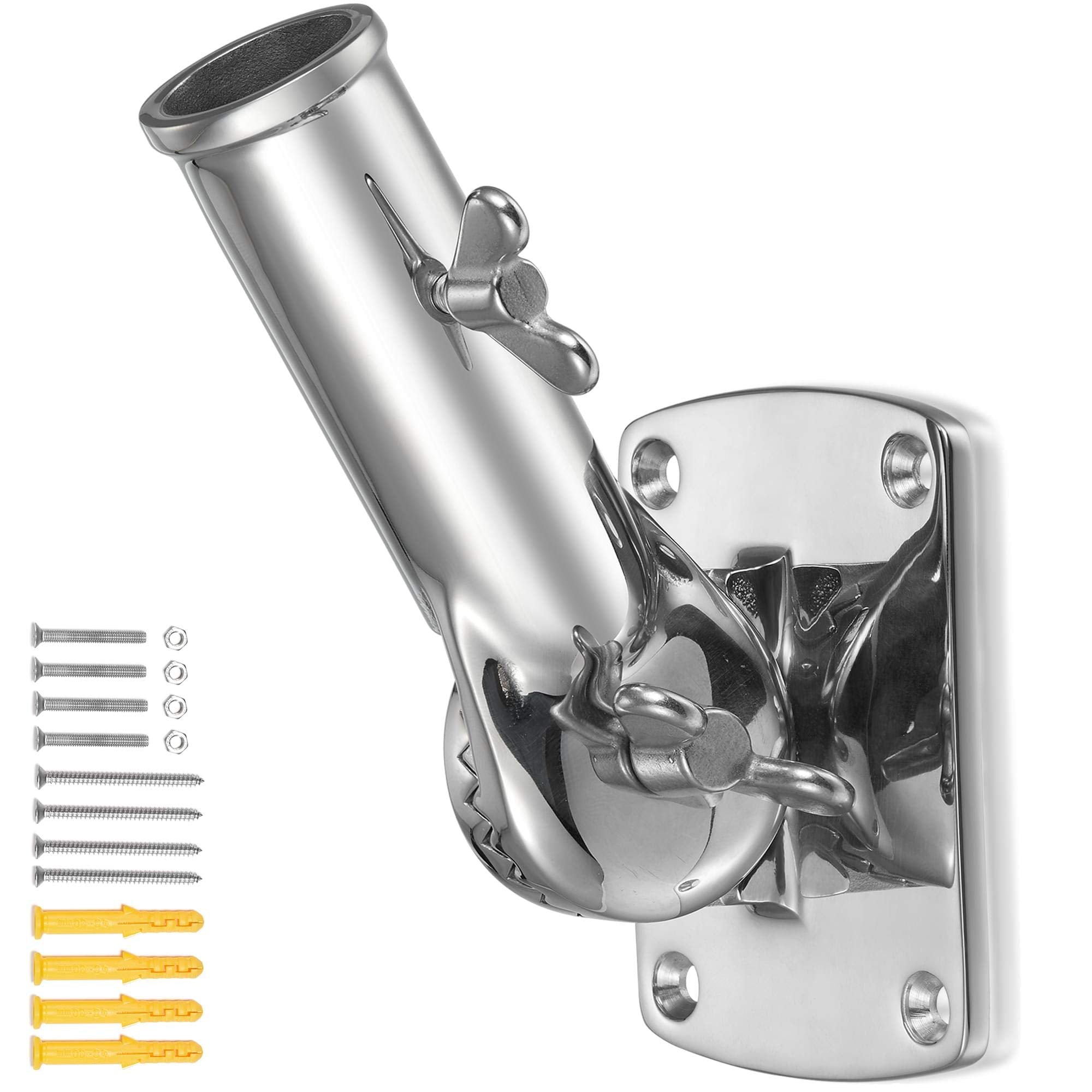 Zomchain Flag Pole Bracket, Flag Pole Holder - 316 Marine Grade Stainless Steel, Heavy Duty For 1Inch Flag Pole Mount