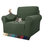 Znsayotx 1 Piece Jacquard Chair Slipcovers For Living Room High Stretch Chair Covers With Arms Anti Slip Pets Friendly Couch Sofa Armchair Cover Furniture Protector (Chair, Dark Coffee)