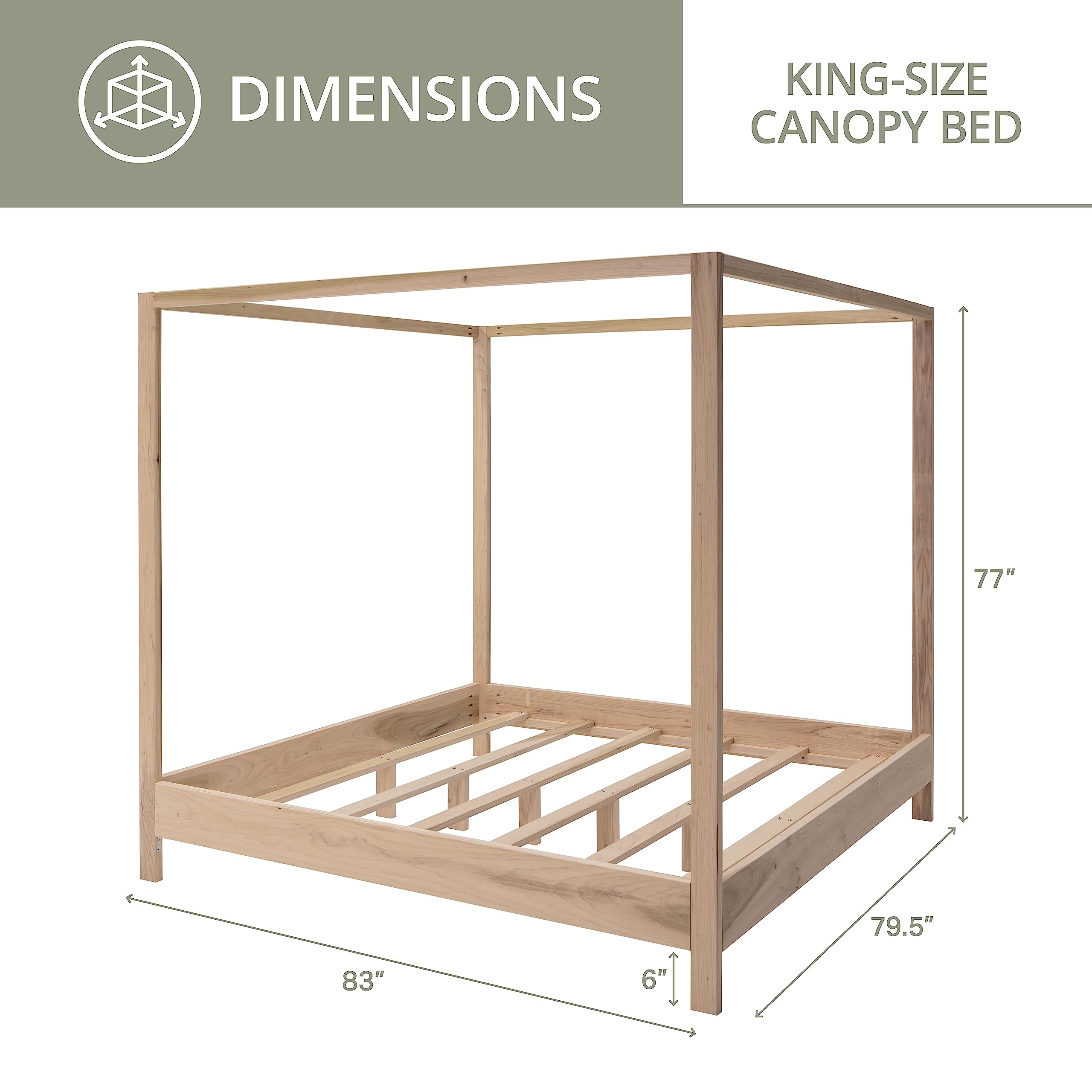 American Furniture Classics Model King Canopy King Size Canopy Bed with Raised Platform