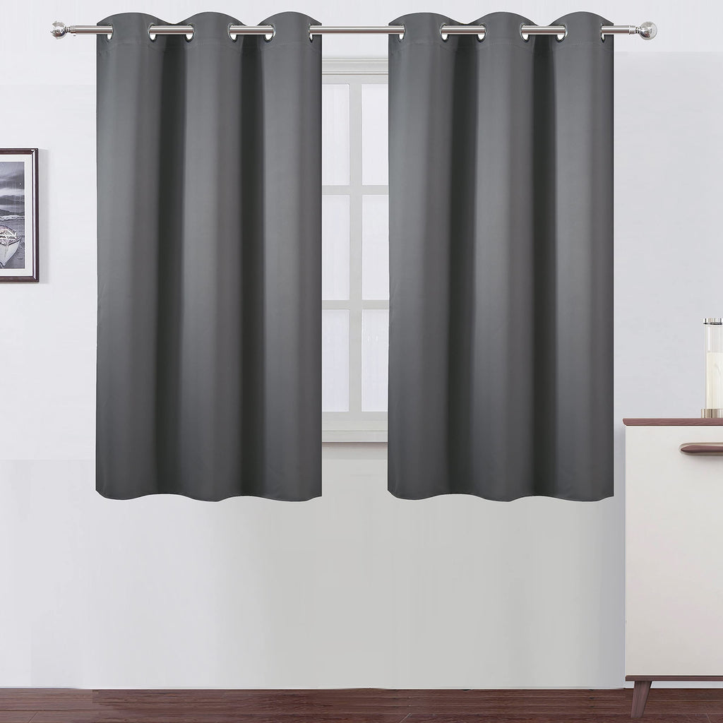Lemomo Grey Thermal Blackout Curtains/38 X 54 Inch/Set Of 2 Panels Room Darkening Curtains For Bedroom
