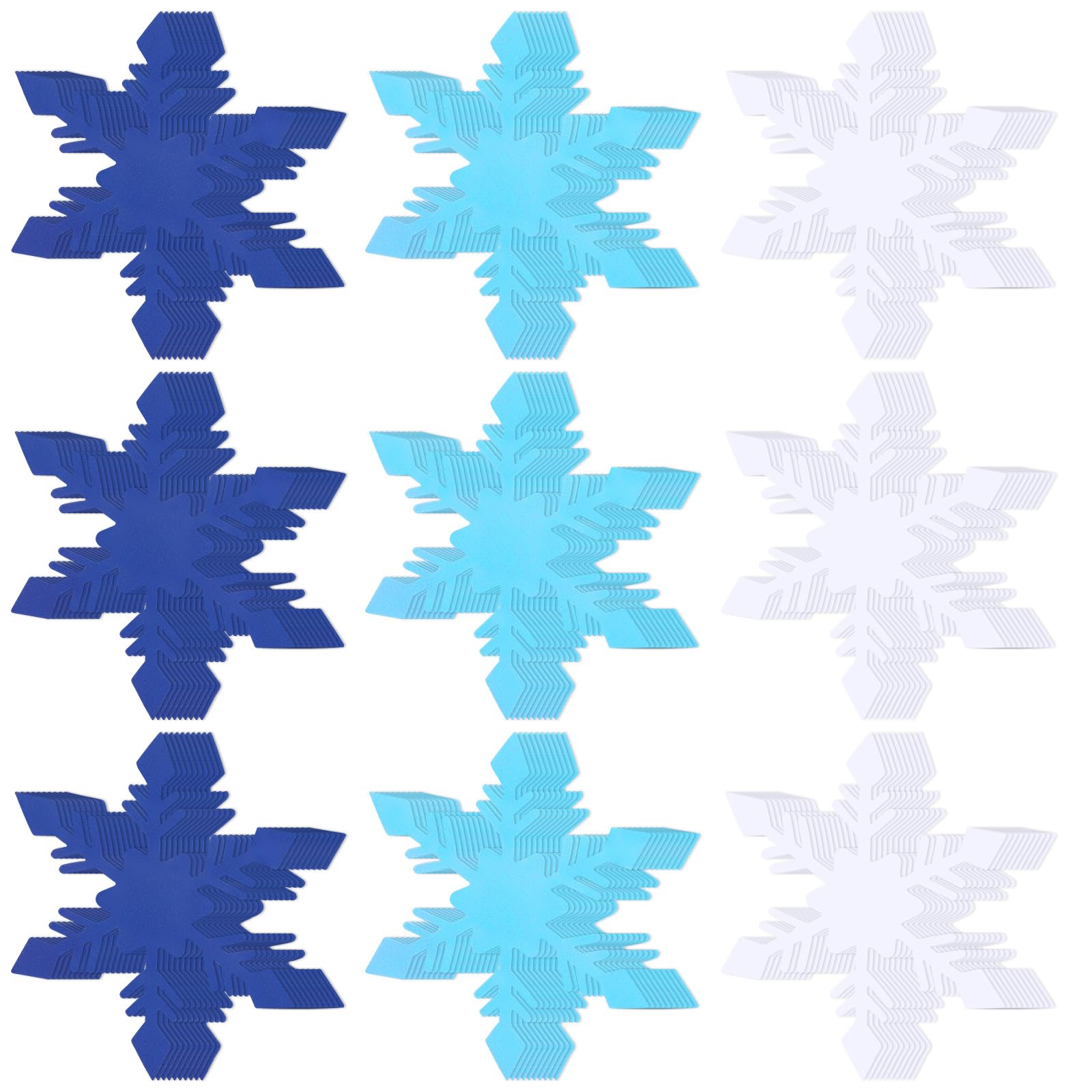 Junebrushs Snowflake Cutouts, 120Pcs Paper Snowflakes Winter Bulletin Cutouts For Crafts Diy Projects Classroom Bulletin Board D