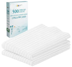 CALIFORNIA DESIGN DEN Soft & Silky 500 Thread Count 100% Cotton is Cool & Smooth, 2 White Standard Pillow Cases Fits Standard & 